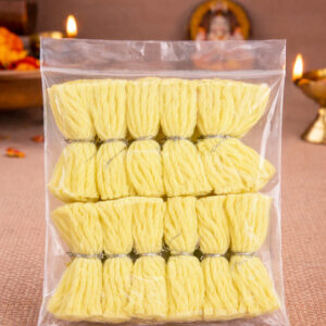 Sun Yellow Color Cotton Wicks | Premium Pooja Thiri for Deepam & Temple Use
